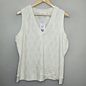 Brea Canyon‎ Cleo V Neck Sweater Vest Cream Women's SZ XL - NWT